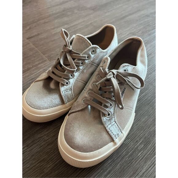 Superga Women’s 2750 Velvet Taupe Grey Comfort Lace Up Sneakers - Picture 4 of 8